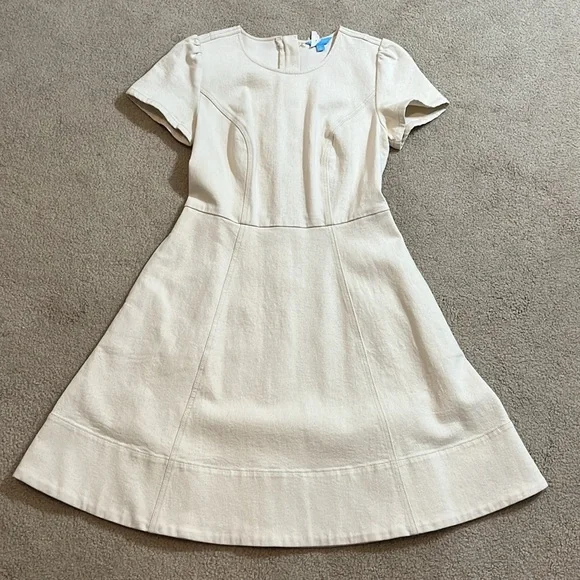 ⬇️PRICE DROP New Draper James Cream Denim Short Sleeve Circle Mini Dress, size 6 - Picture 3 of 13